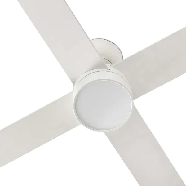 Ventilador Faro Rudder-4 L blanco o fresno Luz LED 132 cm