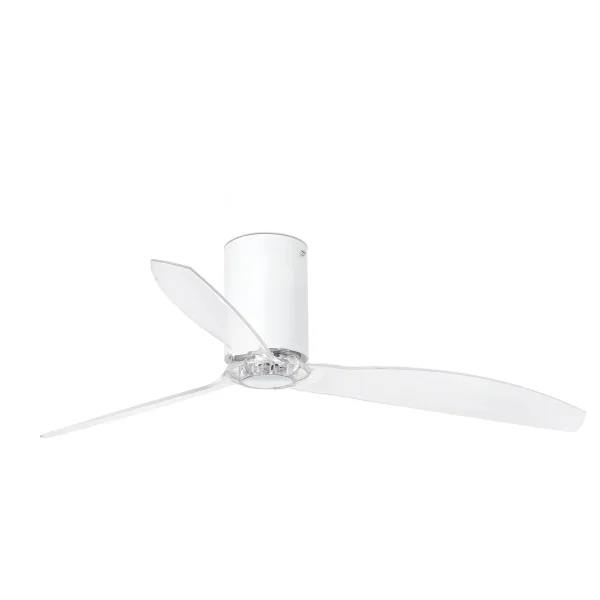 ventilador-techo-faro-tube-l-sin-luz-motor-dc-3-aspas-32039 Ventilador Faro Tube L Blanco mate Transparente Sin Luz 128 cm