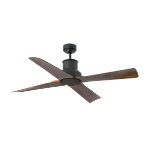Ventilador de techo Faro Barcelona Winche negro nogal sin luz