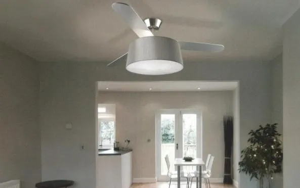ventilador-techo-forlight-belmont-luz-mando-niquel-satinado-gris-30-4357-81-82 Ventilador Forlight Belmont níquel pantalla textil con luz 132 cm