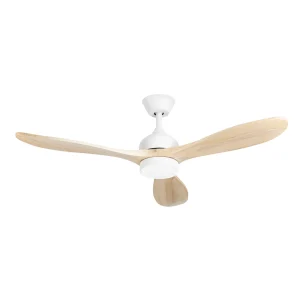Ventilador de techo Forlight Calar L blanco pino LED 132 cm