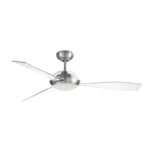 Ventilador Forlight Sirocco níquel transparente LED 132 cm
