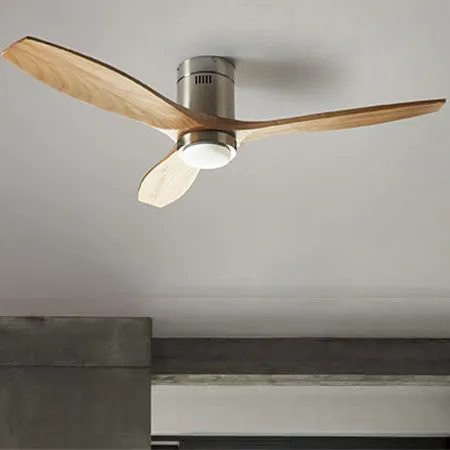 Ventilador de techo Forlight Stem níquel pino LED 137 cm