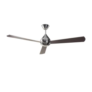 Ventilador Forlight Tupai níquel aspa gris ó wengue sin luz 132 cm
