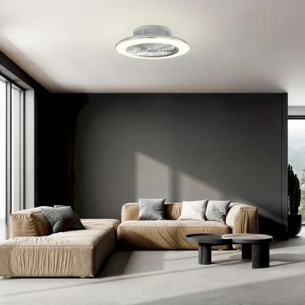 ventilador-techo-mantra-alisio-xl-led-mando-app-motor-dc-blanco-7490 Ventilador Mantra Alisio XL Blanco Transparentes Luz LED 73,5 cm