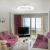 ventilador-techo-mantra-alisio-xl-led-motor-dc-mando-blanco-7490 Ventilador Mantra Alisio XL Blanco Transparentes Luz LED 73,5 cm