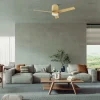Ventilador de techo Mantra Ceramica Beige Madera clara Luz LED 122 cm