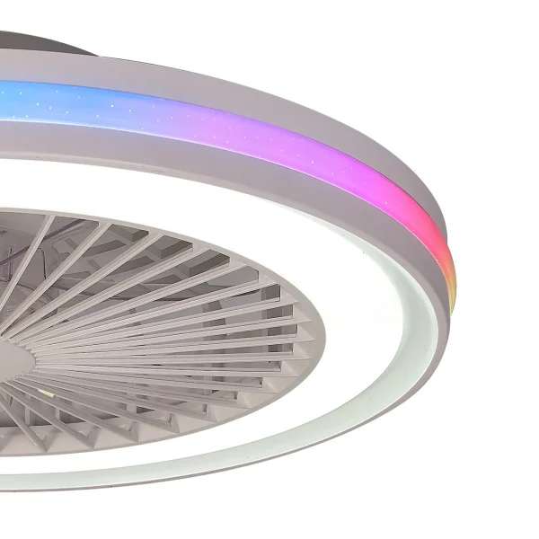 Ventilador Mantra Gamer BIG Blanco Transparentes Luz LED 55,6 cm