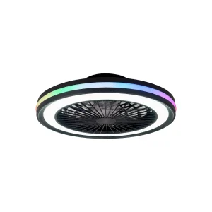 ventilador-techo-mantra-gamer-led-rgb-motor-dc-7-aspas-8292 Ventilador de techo Mantra Gamer Negro Transparentes Luz LED 46,6 cm