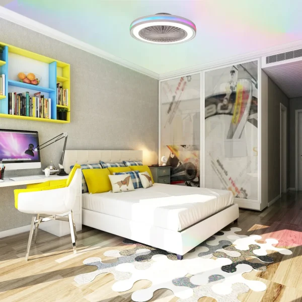 Ventilador de techo Mantra Gamer Blanco Transparentes Luz LED 46,6 cm