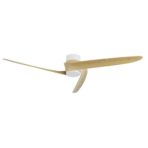 Ventilador Mantra Groenland M Blanco Madera clara Luz LED 122 cm