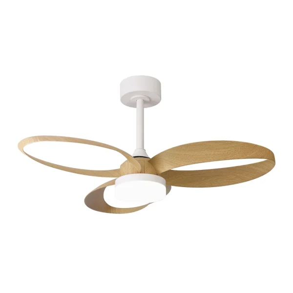 ventilador-techo-mantra-infinity-fan-led-motor-dc-blanco-madera-clara-8702 Ventilador Mantra Infinity Fan Blanco Madera clara Luz LED 92,5 cm