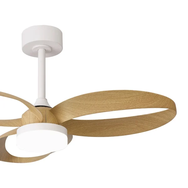 ventilador-techo-mantra-infinity-fan-led-motor-dc-mando-blanco-madera-clara-8702 Ventilador Mantra Infinity Fan Blanco Madera clara Luz LED 92,5 cm