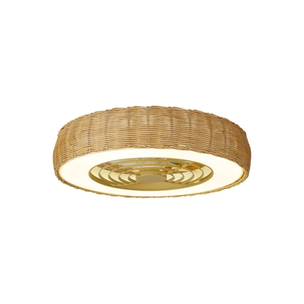 ventilador-techo-mantra-kilimanjaro-led-motor-dc-blanco-madera-7811 Ventilador Mantra Kilimanjaro Blanco y ratan Transparentes Luz LED 65 cm