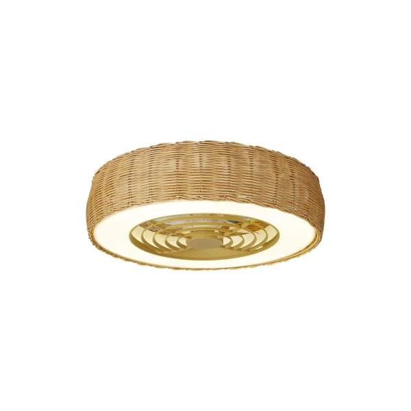 ventilador-techo-mantra-kilimanjaro-mini-led-motor-dc-blanco-madera-8226 Ventilador Mantra Kilimanjaro MINI Blanco y ratan Transparentes Luz LED 58,5 cm