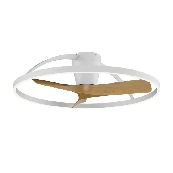 Ventilador Mantra Nepal II MINI Blanco Madera clara Luz LED 75 cm
