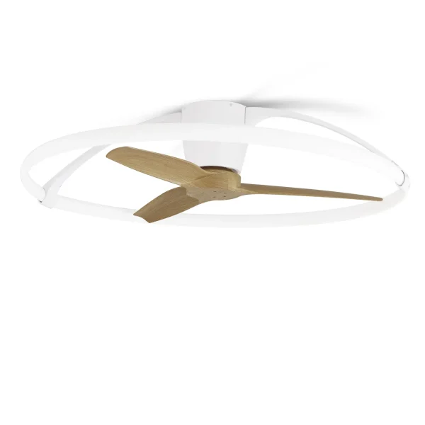 ventilador-techo-mantra-nepal-led-motor-dc-3-aspas-madera-clara-7532 Ventilador de techo Mantra Nepal Blanco Madera clara Luz LED 105 cm