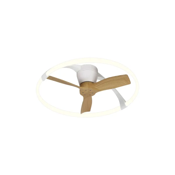 ventilador-techo-mantra-nepal-mini-led-motor-dc-blanco-madera-clara-7803 Ventilador Mantra Nepal MINI Blanco Madera clara Luz LED 74,1 cm
