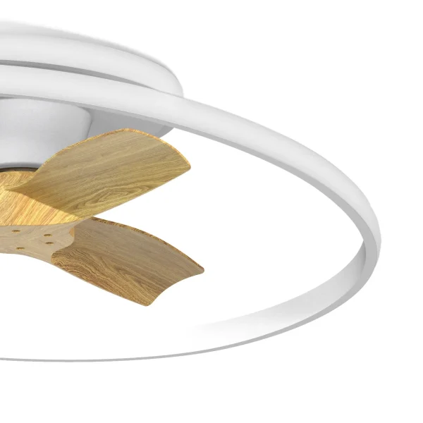 ventilador-techo-mantra-ocean-led-motor-dc-mando-blanco-madera-clara-8235 Ventilador de techo Mantra Ocean Blanco Madera clara Luz LED 78 cm