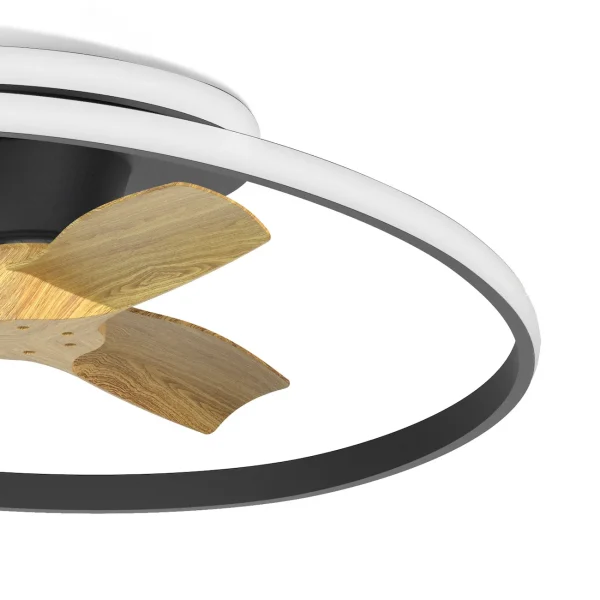 ventilador-techo-mantra-ocean-led-motor-dc-negro-madera-clara-8236 Ventilador de techo Mantra Ocean Negro Madera clara Luz LED 78 cm