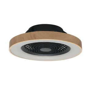 ventilador-techo-mantra-tibet-led-motor-dc-7-aspas-7127 Ventilador Mantra Tibet Negro y madera Transparentes Luz LED 65 cm