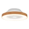 Ventilador Mantra Tibet Blanco y madera Transparentes Luz LED 65 cm