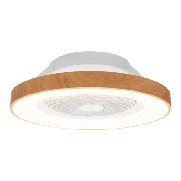 Ventilador Mantra Tibet Blanco y madera Transparentes Luz LED 65 cm