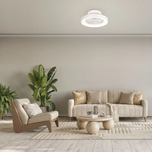 ventilador-techo-mantra-tibet-mini-led-motor-dc-mando-blanco-7804 Ventilador Mantra Tibet MINI Blanco Transparentes Luz LED 53 cm