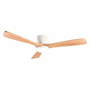 ventilador-techo-mimax-lighting-celestine-led-motor-dc-3-aspas-madera-madera-clara Ventilador Mimax Celestine blanco madera luz LED 132 cm