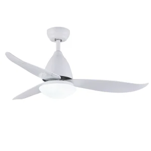 ventilador-techo-mimax-lighting-kona-led-3-aspas-led Ventilador de techo Mimax Kona blanco luz LED 116 cm