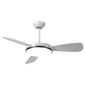 ventilador-techo-mimax-lighting-leste-led-motor-dc-3-aspas Ventilador de techo Mimax Leste blanco luz LED 107 cm