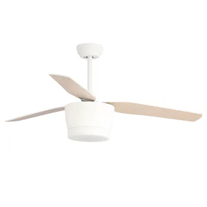 ventilador-techo-mimax-lighting-levanto-led-3-aspas-madera-clara Ventilador de techo Mimax Levanto blanco madera LED 132 cm
