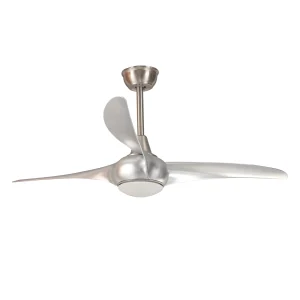 ventilador-techo-mimax-lighting-sirocco-led-motor-dc-3-aspas-gris Ventilador de techo Mimax Sirocco níquel Gris LED 132 cm