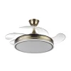 Ventilador retráctil Abrila Bayomo cuero luz LED 50-107 cm