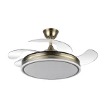 Ventilador retráctil Abrila Bayomo cuero luz LED 50-107 cm