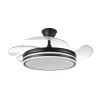 Ventilador retráctil Abrila Bayomo negro luz LED 50-107 cm