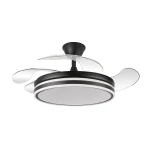 Ventilador retráctil Abrila Bayomo negro luz LED 50-107 cm