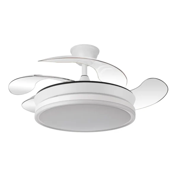 Ventilador retráctil Abrila Bayomo Mini blanco luz LED 40-91 cm