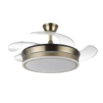 Ventilador retráctil Abrila Bayomo Mini cuero luz LED 40-91 cm