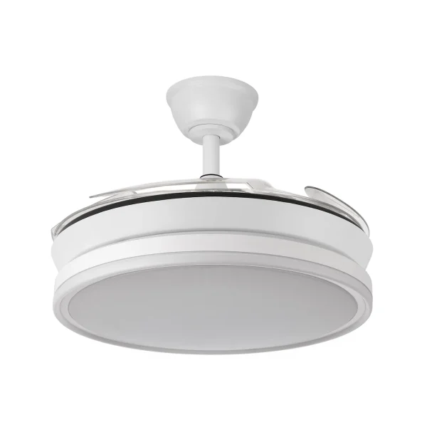 Ventilador retráctil Abrila Bayomo Mini blanco luz LED 40-91 cm