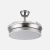 Ventilador retráctil Abrila Bayomo Mini niquel luz LED 40-91 cm