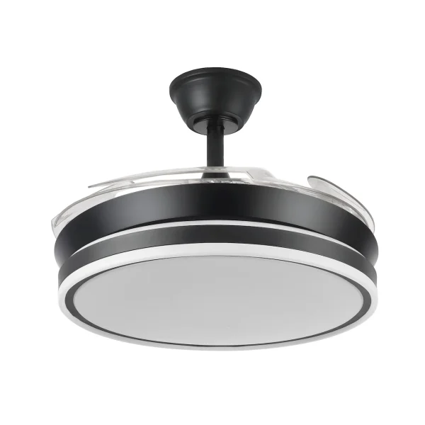 Ventilador retráctil Abrila Bayomo Mini negro luz LED 40-91 cm