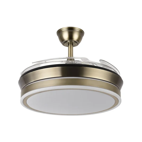 Ventilador retráctil Abrila Bayomo Mini cuero luz LED 40-91 cm