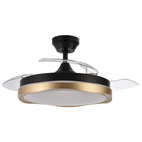 ventilador-techo-retractil-abrila-blondi-led-motor-dc-3-aspas-negro-oro-208791316 Ventilador retráctil Abrila Blondi negro Oro luz LED 49-107 cm