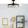ventilador-techo-retractil-abrila-blondi-led-motor-dc-mando-negro-oro-208791316 Ventilador retráctil Abrila Blondi negro Oro luz LED 49-107 cm
