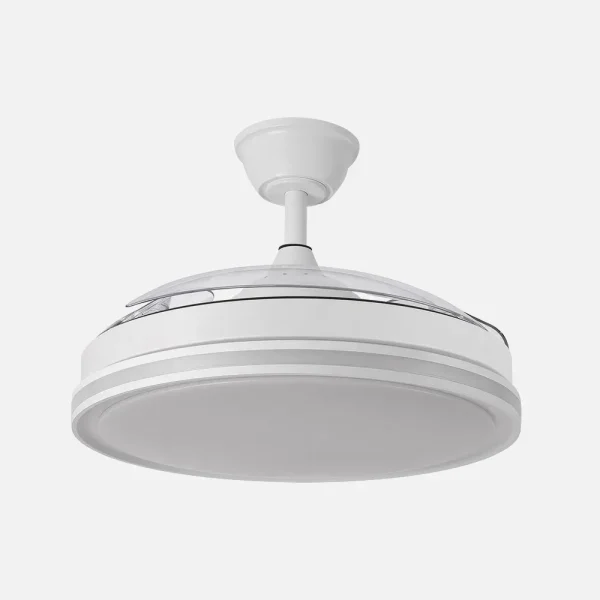 Ventilador retráctil Abrila Cacique blanco luz LED 50-107 cm
