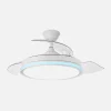 Ventilador retráctil Abrila Cacique blanco luz LED 50-107 cm