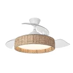 Ventilador retráctil Abrila Canario blanco luz LED 50-107 cm