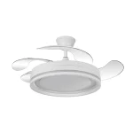 Ventilador retráctil Abrila Cerrato blanco luz LED 50-107 cm