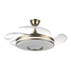 Ventilador retráctil Abrila Dani cuero luz LED 50-106 cm
